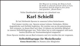 Traueranzeige Karl Schießl
