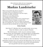 Traueranzeige Markus Landstorfer