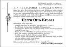 Traueranzeige Otto Kroner