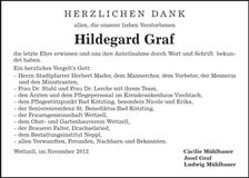 Traueranzeige Hildegard Graf