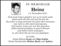Traueranzeige Heinz 