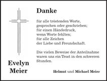Traueranzeige Evelyn Meier