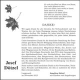 Traueranzeige Josef Dötzel