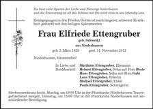 Traueranzeige Elfriede Ettengruber