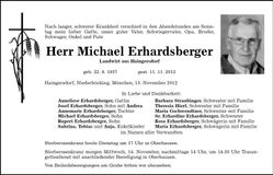 Traueranzeige Michael Erhardsberger