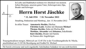 Traueranzeige Horst Jäschke