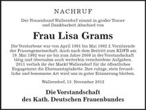 Traueranzeige Lisa Grams