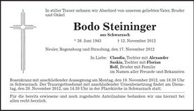 Traueranzeige Bodo Steininger