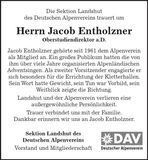 Traueranzeige Jacob Entholzner