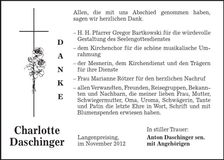 Traueranzeige C. Daschinger