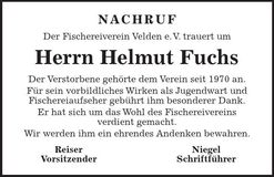 Traueranzeige Helmut Fuchs