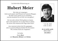 Traueranzeige Hubert Meier