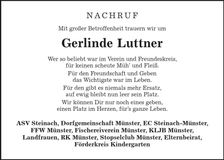 Traueranzeige Gerlinde Luttner