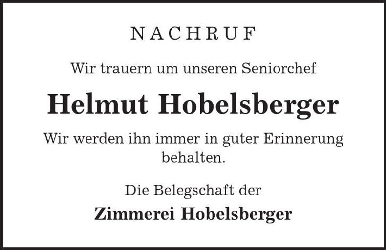 Traueranzeige Helmut Hobelsberger