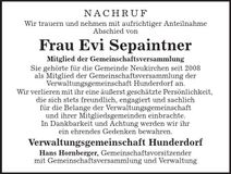 Traueranzeige Evi Sepaintner