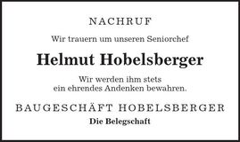 Traueranzeige Helmut Hobelsberger