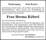 Traueranzeige Herma Köberl