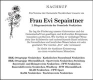 Traueranzeige Evi Sepaintner