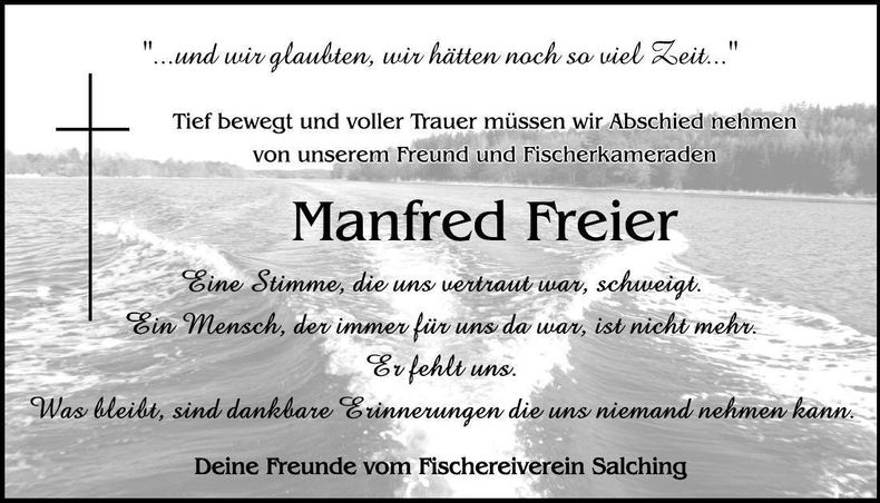 Traueranzeige Manfred Freier