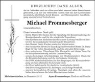 Traueranzeige Michael Prommesberger