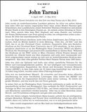 Traueranzeige John Tarnai