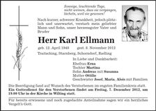 Traueranzeige Karl Ellmann