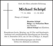 Traueranzeige Michael Schöpf
