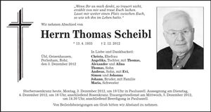 Traueranzeige Thomas Scheibl
