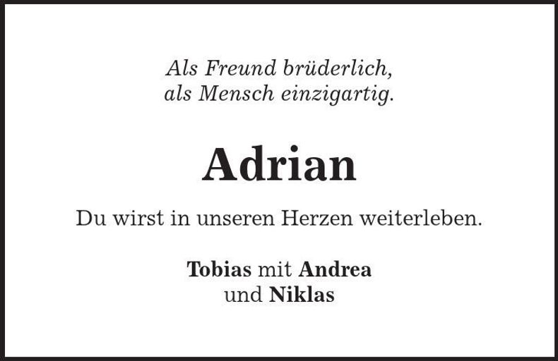 Traueranzeige Adran Auer