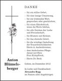 Traueranzeige Anton Blümelsberger