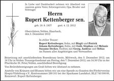 Traueranzeige Rupert Kettenberger