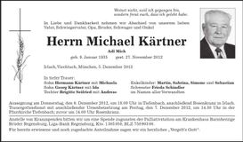 Traueranzeige Michael Kärtner