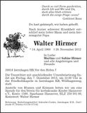 Traueranzeige Walter Hirmer