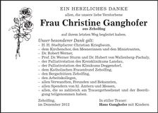 Traueranzeige Christine Ganghofer