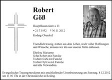 Traueranzeige Robert Göß