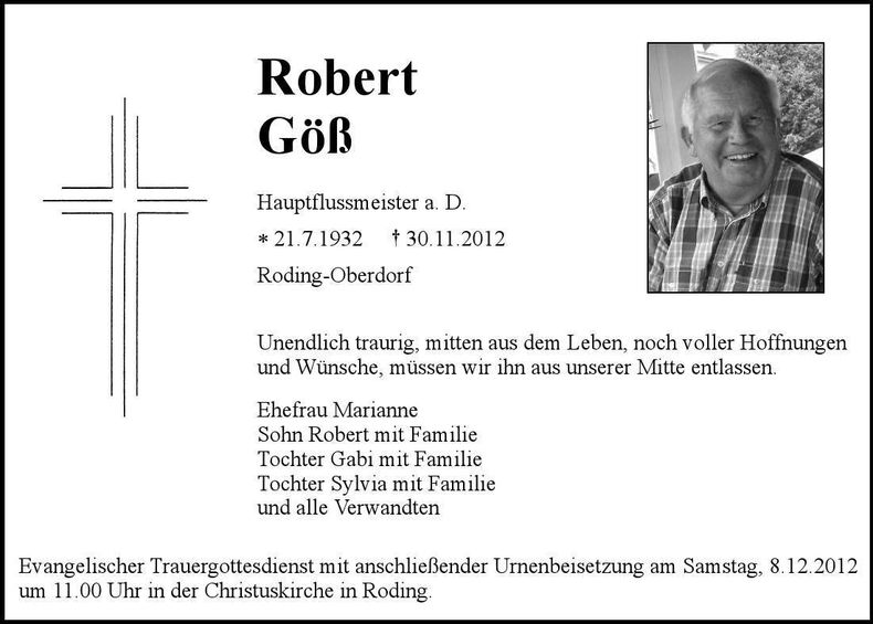 Traueranzeige Robert Göß