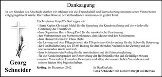 Traueranzeige Georg Schneider