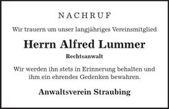 Traueranzeige Alfred Lummer