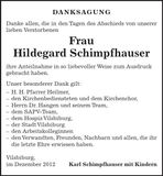 Traueranzeige Hildegard Schimpfhauser