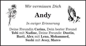 Traueranzeige Andreas Haimerl