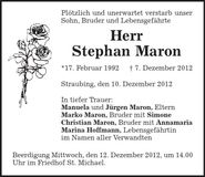 Traueranzeige Maron Stephan
