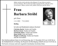 Traueranzeige Barbara Ströbl