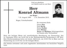 Traueranzeige Konrad Altmann