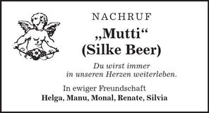 Traueranzeige Silke Beer