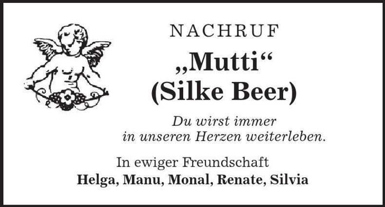 Traueranzeige Silke Beer