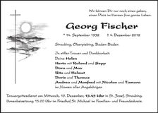 Traueranzeige Georg Fischer