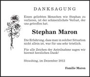 Traueranzeige Stephan Maron
