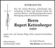 Traueranzeige Rupert Kettenberger
