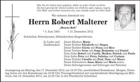 Traueranzeige Robert Malterer