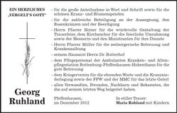 Traueranzeige Georg Ruhland